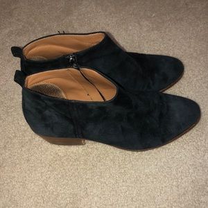 J.Crew black suede ankle booties